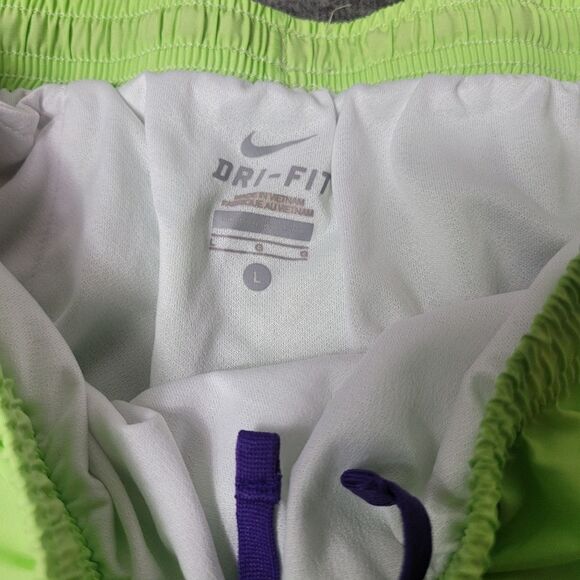 Nike Dri-fit Women’s AthleticTrack Running Shorts Size L Green Purple Color - Picture 4 of 10